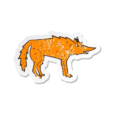 bir çizgi film Fox Retro sıkıntılı etiket