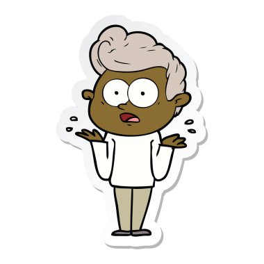 adam dik bir çizgi film etiketi