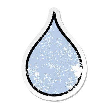 ilginç el çizilmiş karikatür yağmur damlası sıkıntılı etiket