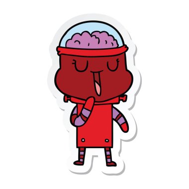 bir mutlu karikatür robot Sticker