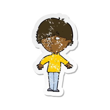 çizgi film şüpheli adam ove arayan bir Retro sıkıntılı etiket