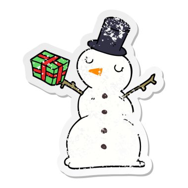 bir çizgi film kardan adam sıkıntılı etiket