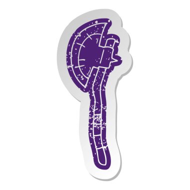 sıkıntılı eski çizgi film etiketi medievil balta