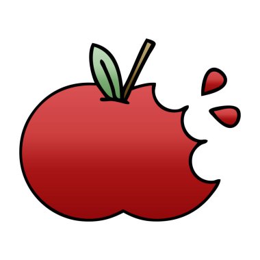 Kırmızı elma, degrade gölgeli çizgi film