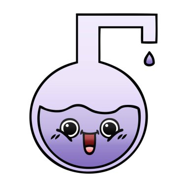 Degrade gölgeli karikatür bilimsel deney 