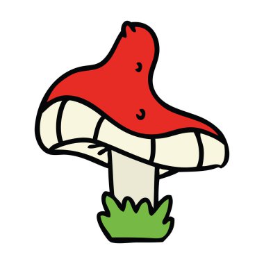 elle çizilmiş karikatür doodle tek bir mantar