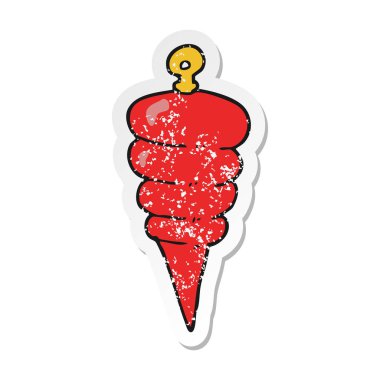 Retro sıkıntılı etiket bir karikatür Noel dekorasyon