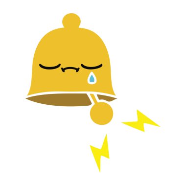 düz renk retro karikatür bir zil çan