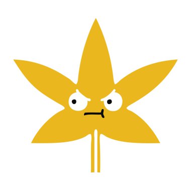 düz renk retro karikatür sonbahar yaprak