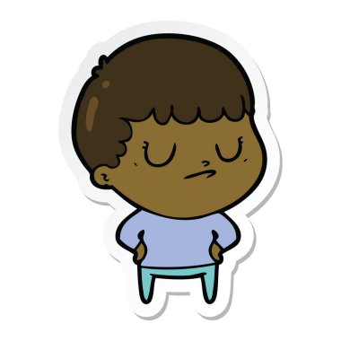 bir çizgi film huysuz çocuğun etiket