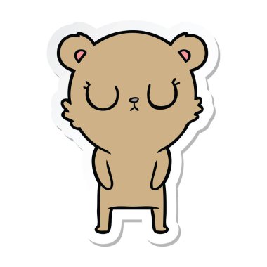 etiket huzurlu karikatür ayı