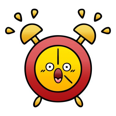 bir çalar saat degrade gölgeli karikatür