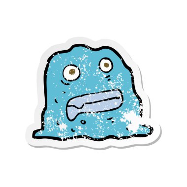 bir çizgi film sümük yaratığın Retro sıkıntılı etiket