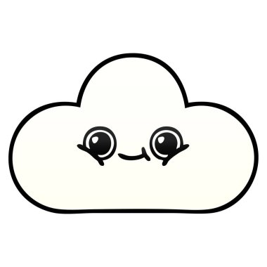 Degrade gölgeli karikatür bulut