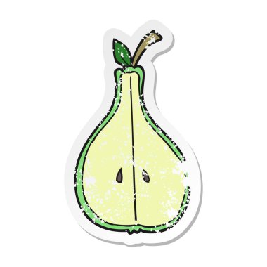 bir çizgi film yarım armut Retro sıkıntılı etiket