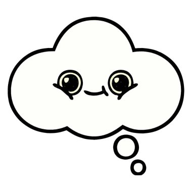 çizgi roman tarzı karikatür bir düşünce balonu