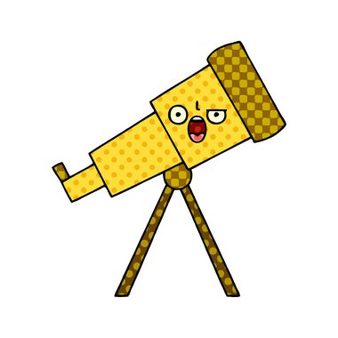 çizgi roman tarzı karikatür bir Teleskobu