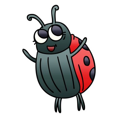 ilginç degrade gölgeli karikatür uğur böceği