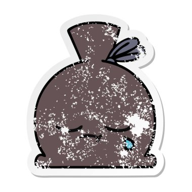 sevimli çizgi çuval sıkıntılı etiket