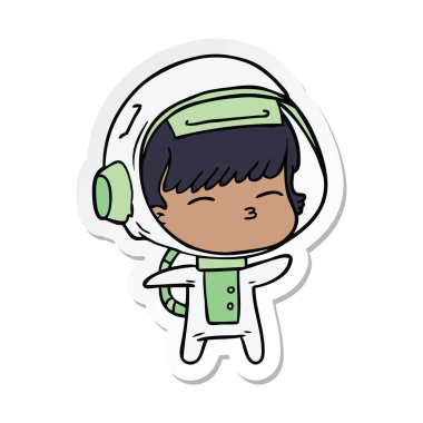 bir çizgi film meraklı astronotun etiket