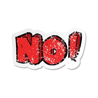 Retro etiket bir karikatür hiçbir sembol sıkıntılı.