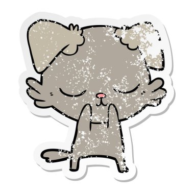 sevimli çizgi köpeklerin sıkıntılı etiket