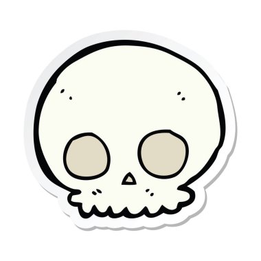 etiket bir karikatür kafatası