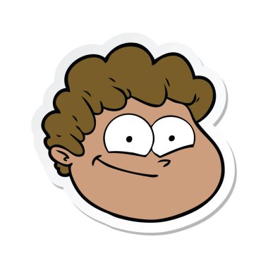 etiket bir çizgi film erkek yüz