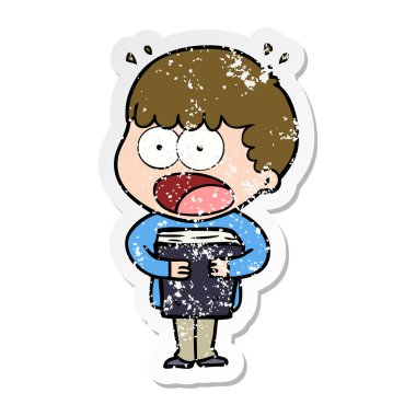 bir karikatür dostum bir kitapla şok sıkıntılı etiket