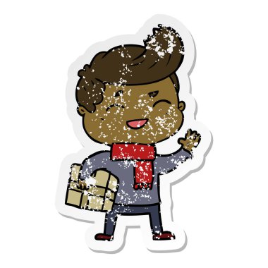 taşıma parsel gülüyor karikatür insanın sıkıntılı etiket