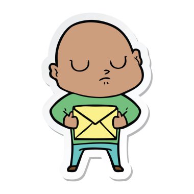 etiket bir karikatür kel adam