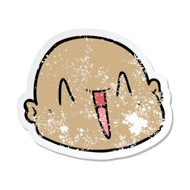 bir karikatür kel adamın sıkıntılı etiket