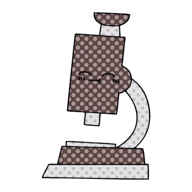 çizgi roman tarzı karikatür bir mikroskop
