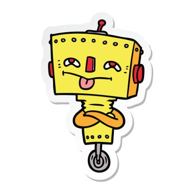 bir çizgi film robot Sticker