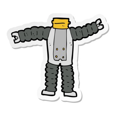 Etiket cartoon robot vücudun