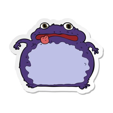etiket bir karikatür komik kurbağa