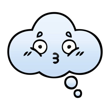 kabarcık düşündüm degrade gölgeli çizgi film