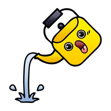 bir dökme Kettle degrade gölgeli çizgi film