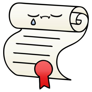 bir sözleşmenin degrade gölgeli çizgi film