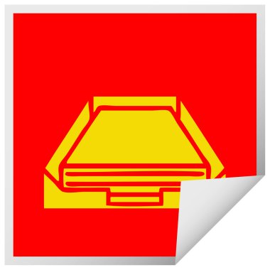 kare içinde bir kutu etiket karikatür peeling