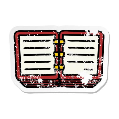 sevimli çizgi not defterinin sıkıntılı etiket