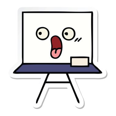 etiket bir sevimli çizgi beyaz tahta