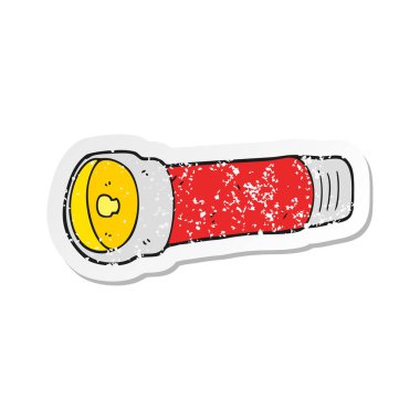 bir çizgi film meşale Retro sıkıntılı etiket