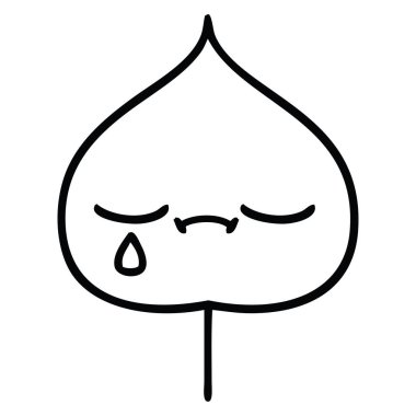 ekspresiyon bir yaprak çizim karikatür