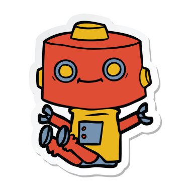 bir çizgi film robot Sticker