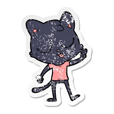 bir karikatür kedi sıkıntılı etiket