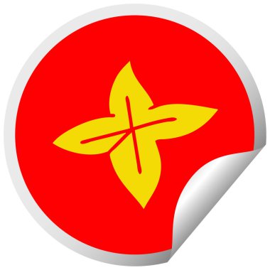 dairesel peeling etiket karikatür bir sonbahar yaprak