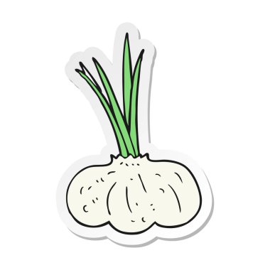 etiket bir karikatür sarımsak ampul