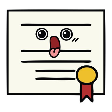 sevimli çizgi mezuniyet diploma