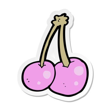etiket bir karikatür pembe kiraz